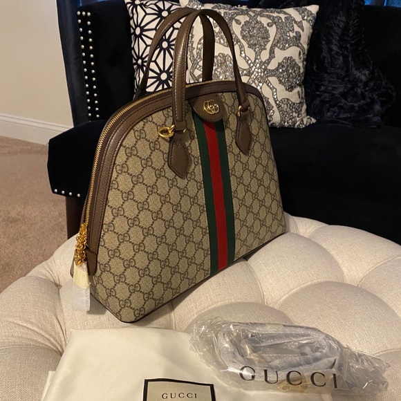 ✨SOLD!✨NEW✨GUCCI✨GG GUCCISSIMA SUPREME& LEATHER DOME BAG - Picture 5 of 15